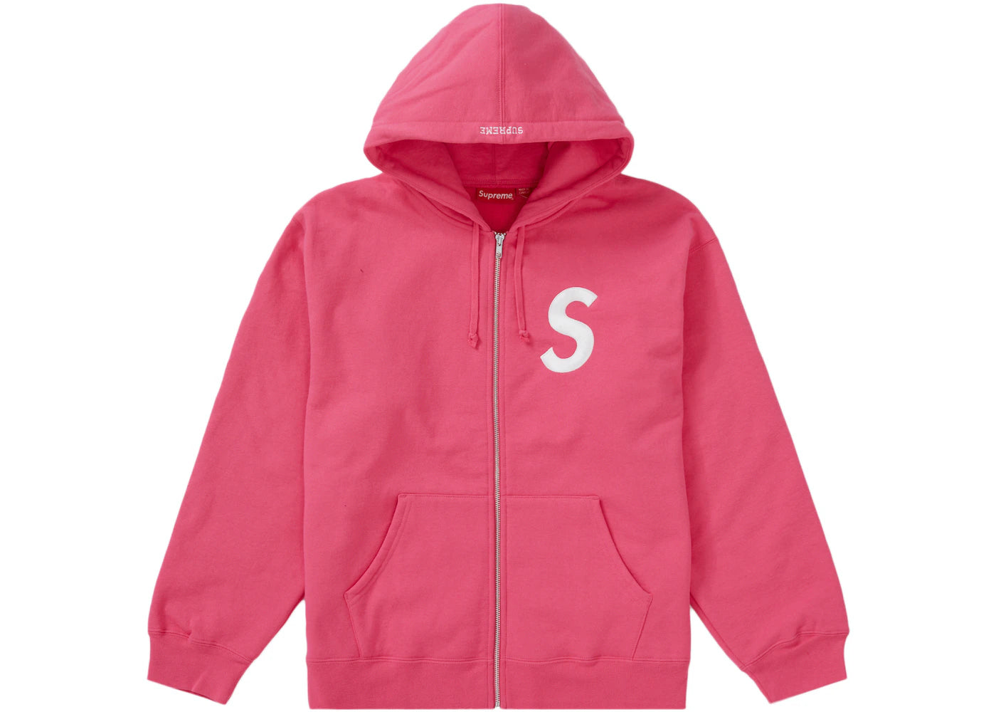 SUPREME S LOGO ZIP UP HOODED SWEATSHIRT MAGENTA (FW23)