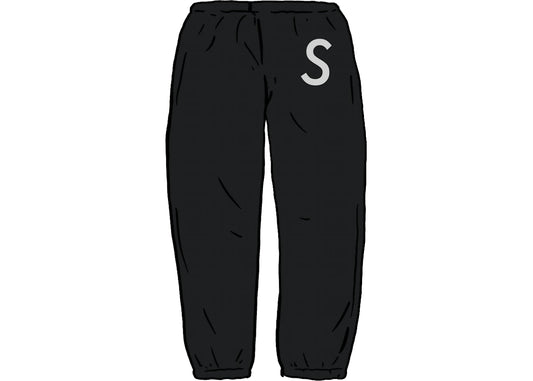 SUPREME SATIN LOGO SWEATPANTS BLACK