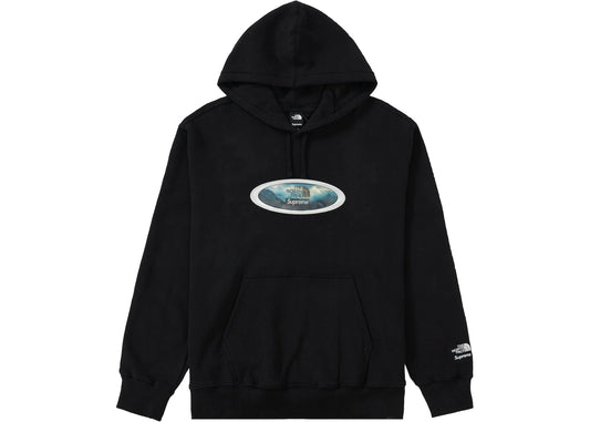 SUPREME THE NORTH FACE LENTICULAR MOUNTAINS HOODED SWEATSHIRT BLACK