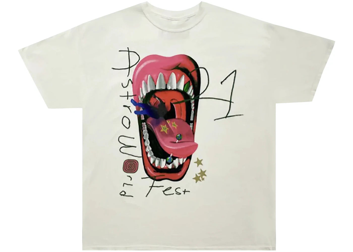 TRAVIS SCOTT ASTROWORLD MOUTH TEE "WHITE"