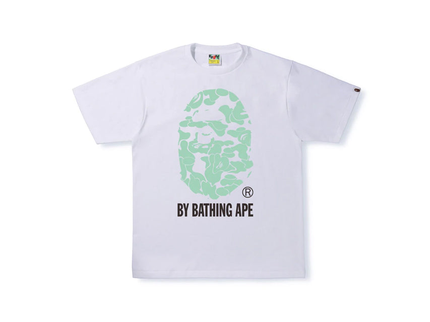 BAPE APE HEAD TEXT CODE GLOW IN THE DARK TEE "WHITE CAMO"