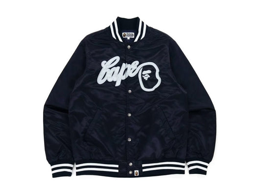 BAPE REVERSIBLE BASEBALL JACKET "BLACK/BLUE"