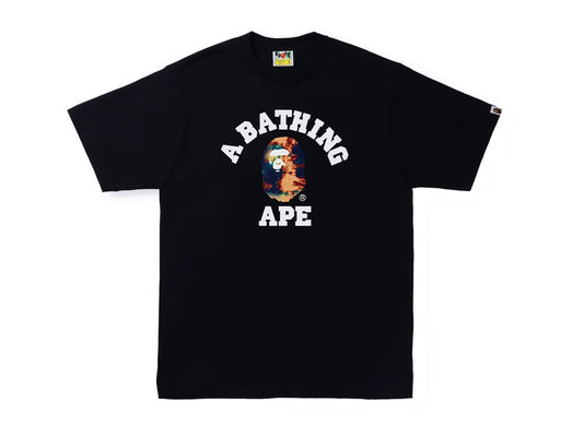 BAPE TIE DYE COLLEGE LOGO "BLACK/NAVY"