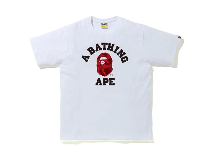 BAPE COLLEGE REFLECTOR RED CAMO TEE "WHITE"