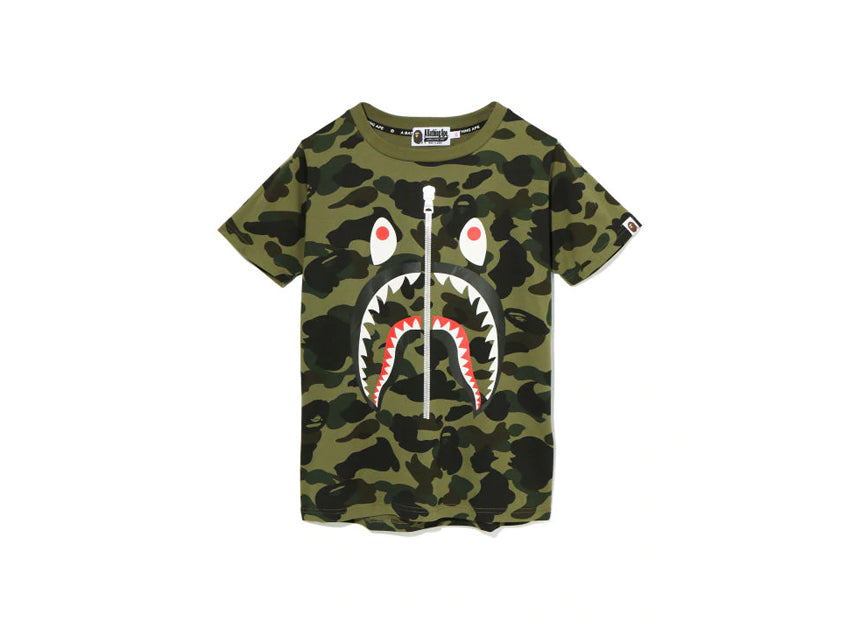 BAPE FIRST CAMO SHARK TEE "GREEN/BLACK"