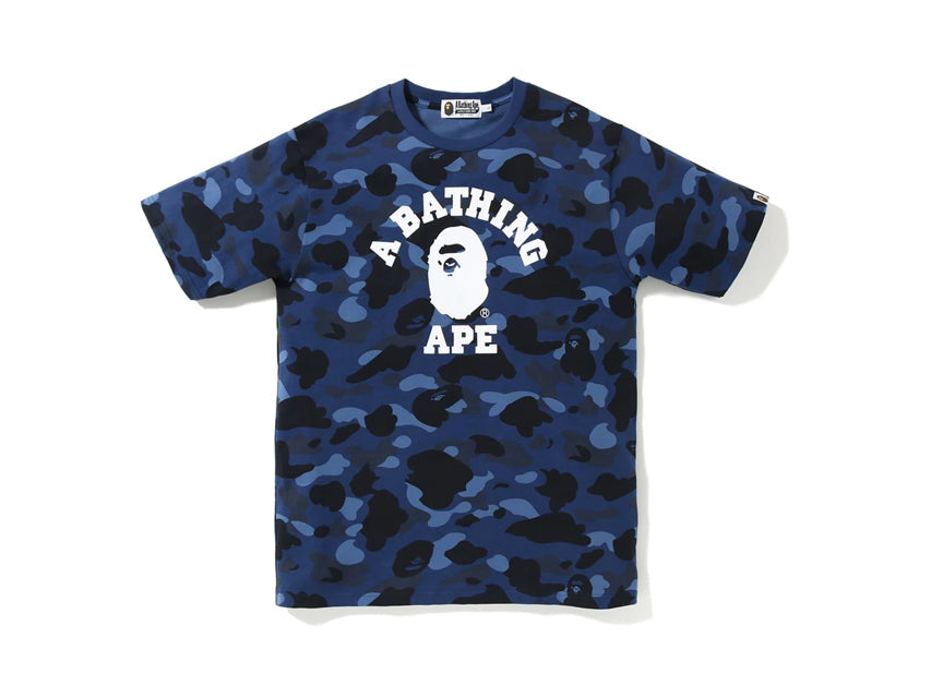 BAPE COLLEGE BLUE CAMO TEE "BLACK"