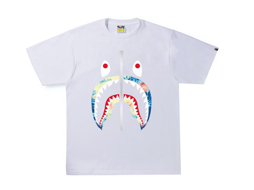 BAPE TIE DYE SHARK TEE "WHITE/MULTI"