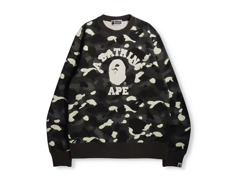 BAPE CITY CAMO GLOW IN THE DARK CREW NECK "BLACK"