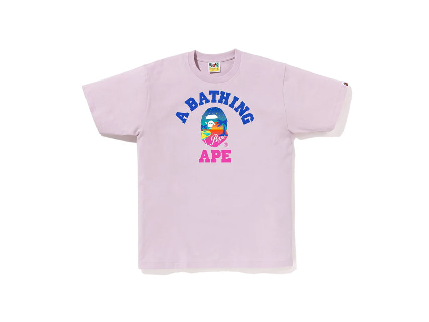 BAPE COLLEGE SUNSET BEACH TEE "PASTEL PINK"