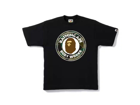 BAPE BUSY WORKS GREEN CAMO BP TEE "BLACK"