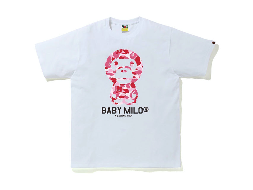 BAPE MILO ABC CAMO SLEEVE TEE  KIDS "WHITE/ABC PINK CAMO"