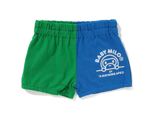 BAPE BABY MILO SHORTS KIDS "GREEN/BLUE"