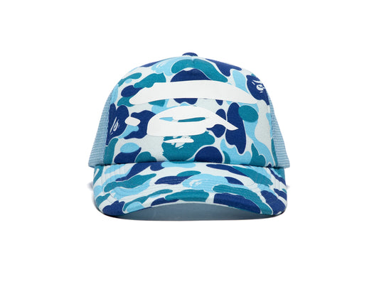 BAPE APE FACE TRUCKER HAT "ABC BLUE CAMO"