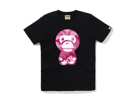 BAPE MILO ON APE HEAD WOODLAND PINK CAMO TEE "BLACK"