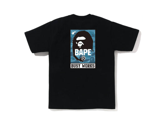 BAPE BUSY WORKS HONEYCOMB BLUE CAMO TEE "BLACK"