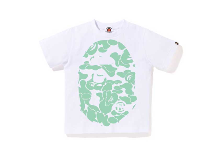 BAPE APE HEAD GLOW IN THE DARK TEE  KIDS "WHITE"