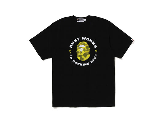 BAPE BUSY WORKS YELLOW RADIATION CAMO TEE "BLACK"