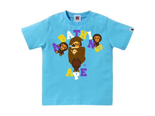 BAPE MILO ON BAPE LOGO TEE KIDS "SAX"