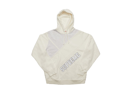 SUPREME DIAGONAL HOODED SWEATSHIRT "WHITE/GREY"