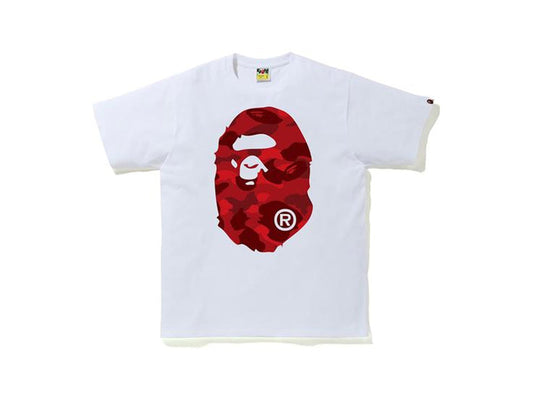 BAPE APE HEAD RED CAMO F/B TEE "WHITE"