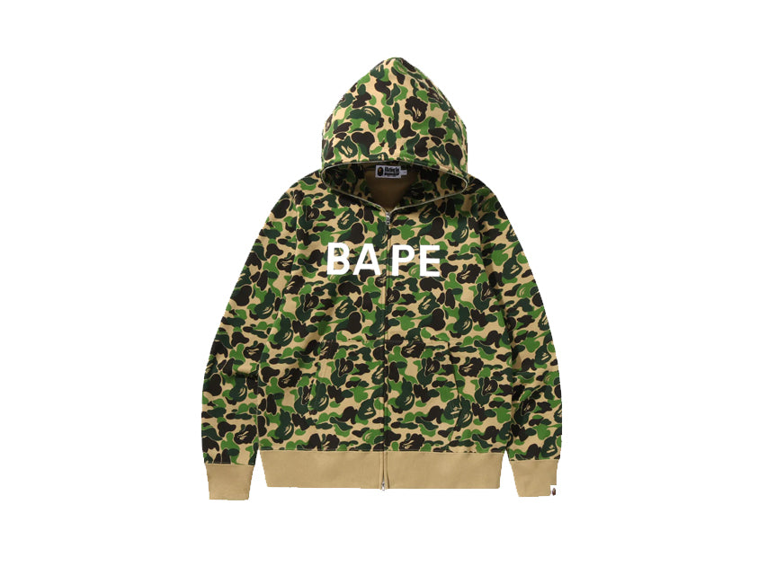 BAPE COLLEGE ZIP OS HOODIE "GREEN/GREEN CAMO"