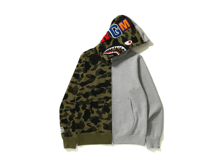 BAPE SHARK ZIP UP "GREY/GREEN CAMO"