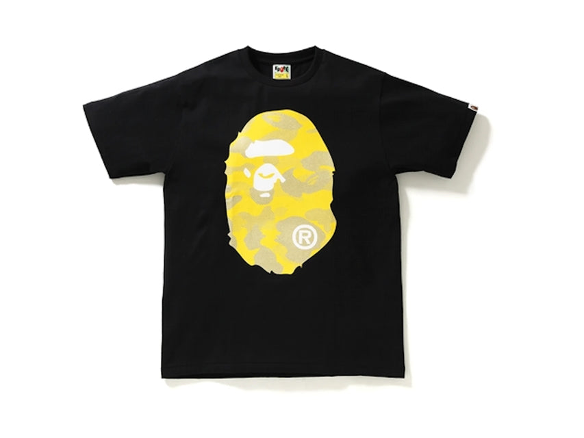 BAPE APE HEAD YELLOW RADIATION CAMO F/B TEE "BLACK"