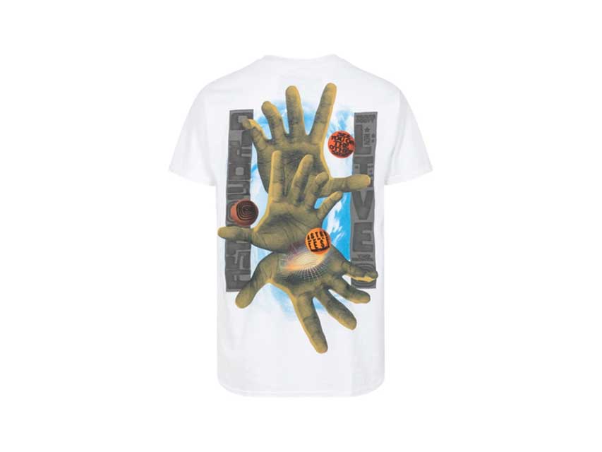 TRAVIS SCOTT ASTROWORLD 3 HANDS TEE "WHITE"