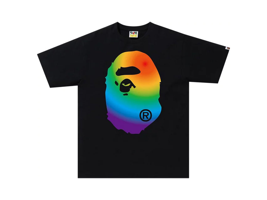 BAPE APE HEAD RAINBOW CAMO TEE "BLACK"