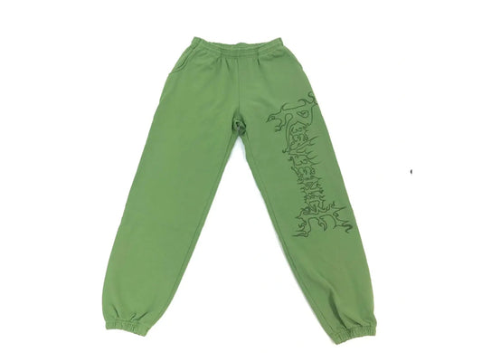 REVENGE LOGO FLARED SWEATAPANTS GREEN