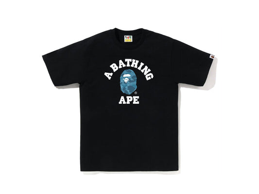 BAPE COLLEGE HONEYCOMB BLUE CAMO TEE "BLACK"