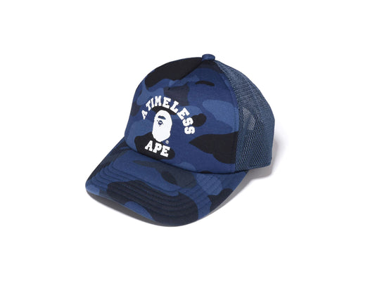 BAPE COLLEGE TRUCKER HAT "BLUE CAMO"