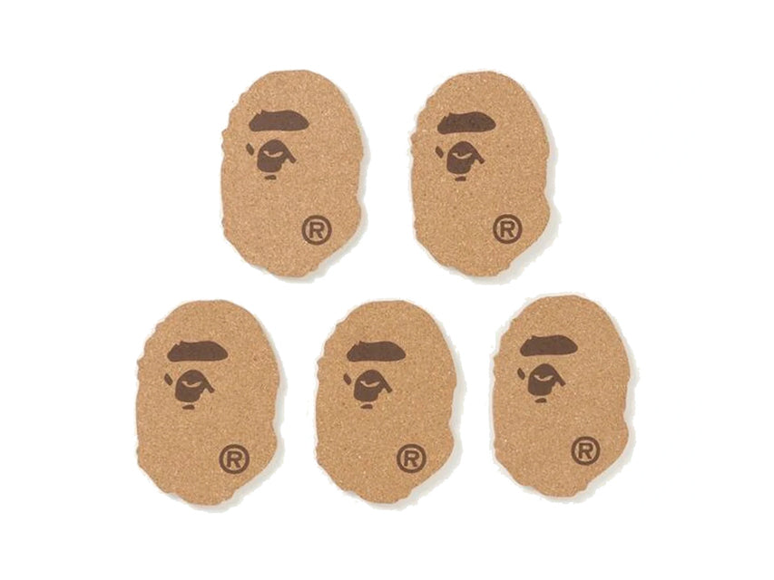 BAPE APE HEAD CORK COASTER SET "BROWN"