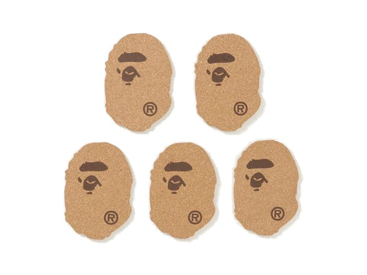 BAPE APE HEAD CORK COASTER SET "BROWN"