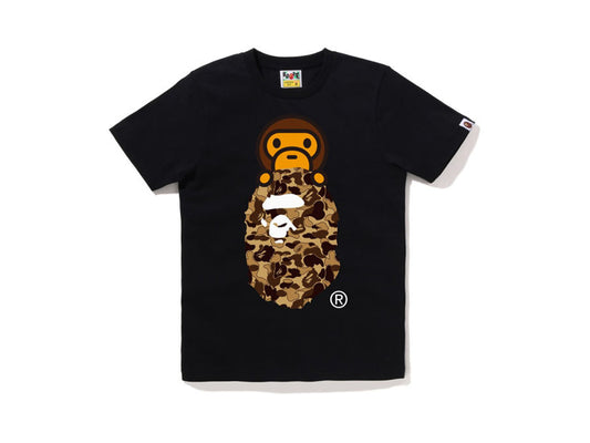 BAPE APE HEAD BROWN COOKIE CAMO F/B TEE "BLACK"