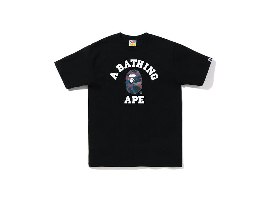 BAPE COLLEGE PURPLE GRID CAMO TEE "BLACK"