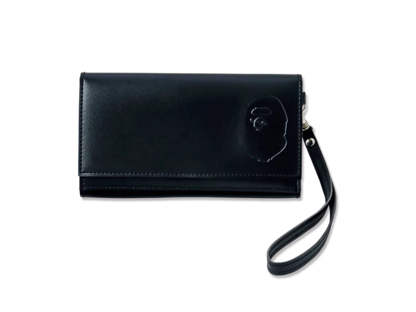 BAPE LARGE LEATHER WALLET "BLACK"