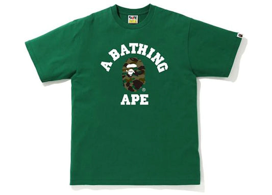 BAPE COLLEGE TEE "GREEN-GREEN CAMO"