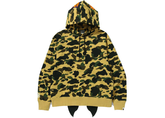 BAPE SHARK WGM LINE RIB PULLOVER HOODIE "YELLOW"