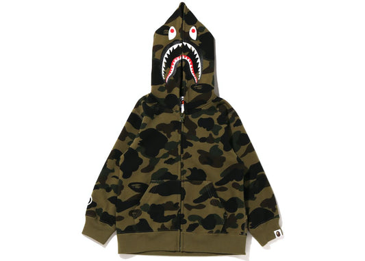 BAPE SHARK ZIP HOODIE (KIDS) "ABC GREEN CAMO"