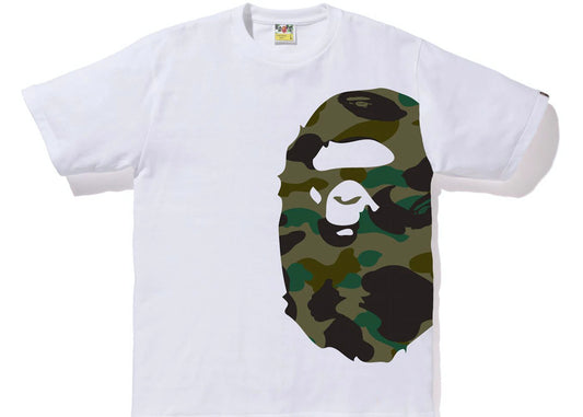 BAPE BIG APE HEAD TEE "WHITE/GREEN CAMO"