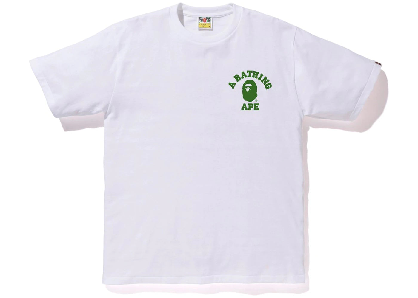 BAPE WOMENS ABC COLLEGE TEE "WHITE/GREEN"