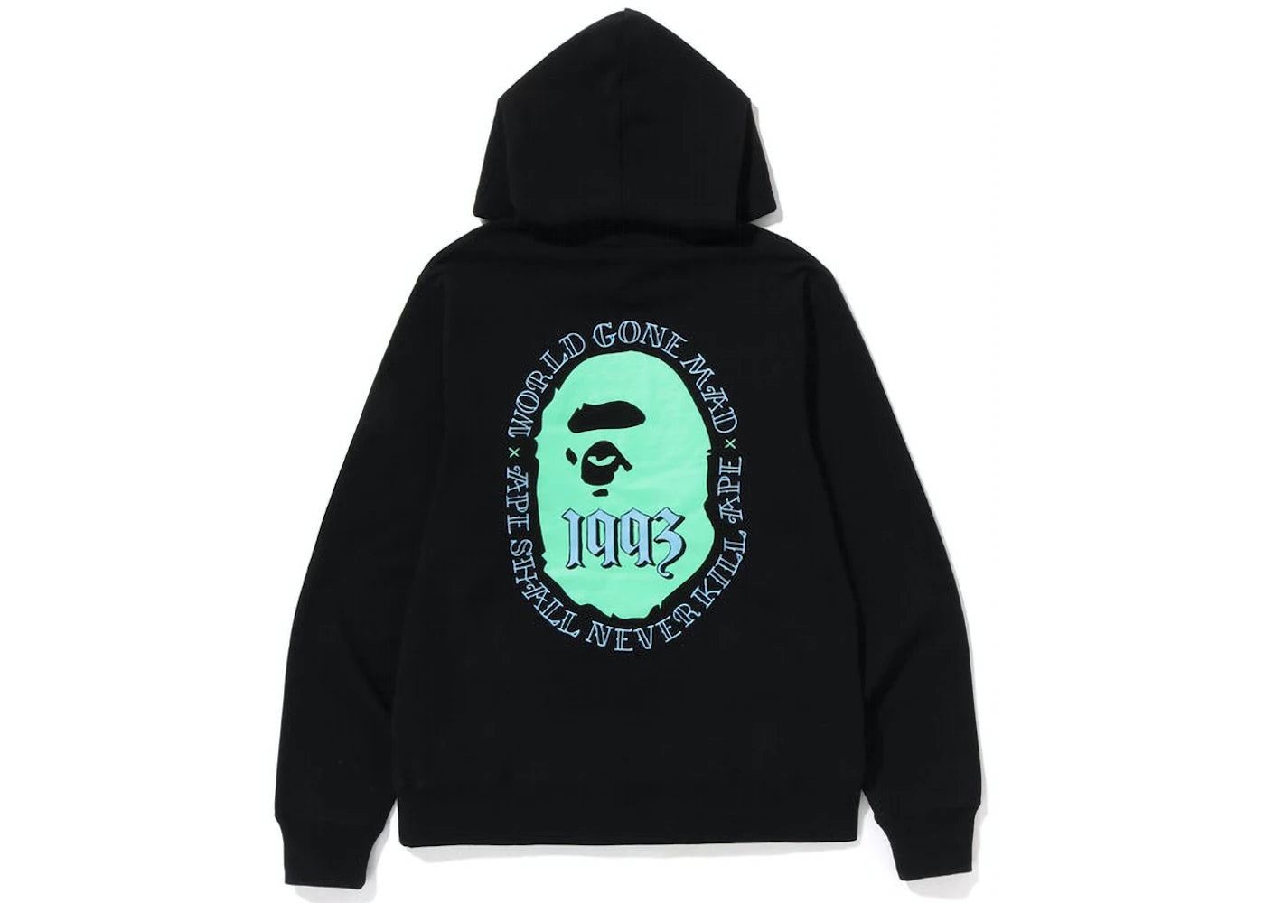 BAPE APE HEADS SLEEVE PULLOVER HOODIE "BLACK"