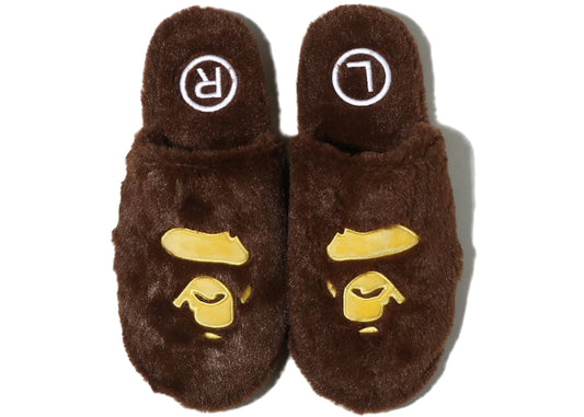 BAPE APE HEAD SLIPPER "BROWN"