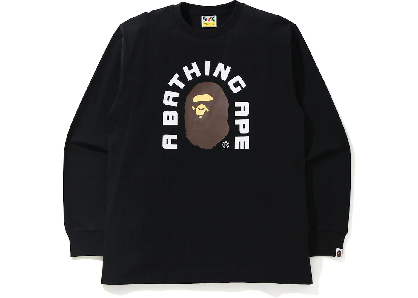 BAPE COLLEGE LOGO L/S TEE "BLACK/PURPLE"