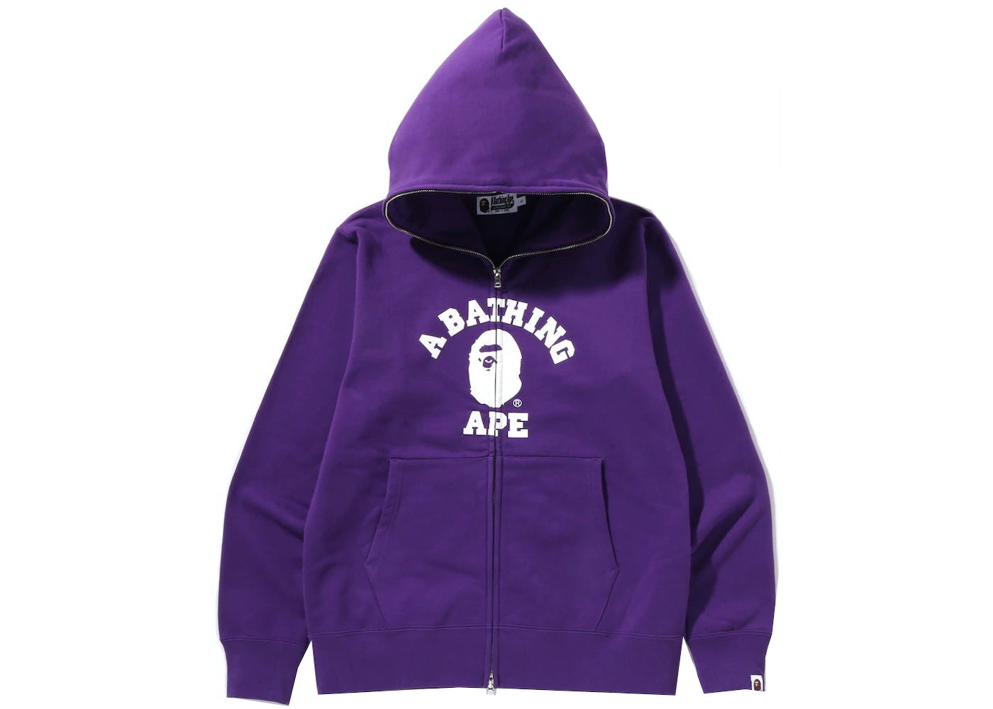 BAPE COLLEGE LOGO HOODIE "GREY/PURPLE"