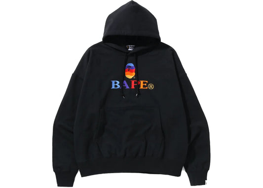 BAPE LOGO EMBROIDERY OS PULLOVER HOODIE "BLACK"