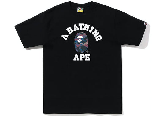 BAPE COLLEGE PURPLE GRID CAMO TEE "BLACK"