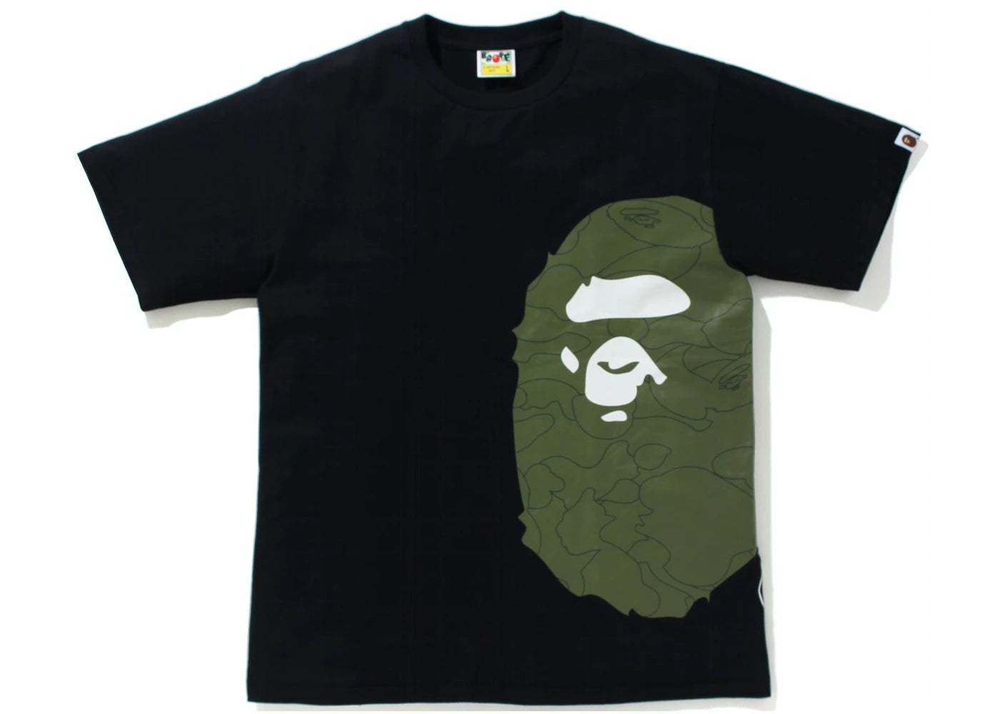 BAPE BIG APE HEAD TEE "BLACK/GREEN CAMO"