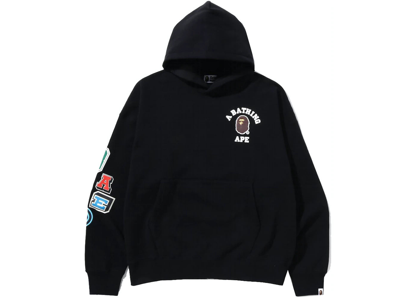 BAPE MULTI FONTS PULLOVER OS HOODIE "BLACK"